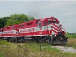 WSOR 3806 and 3804 grind uphill toward Newville Rd.